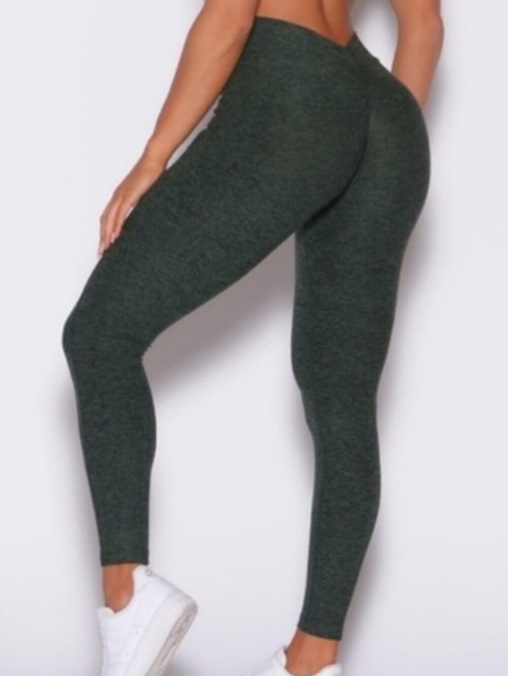 Bombshell V Back High-Waist Leggings Hunter Green XL - Picture 3 of 16
